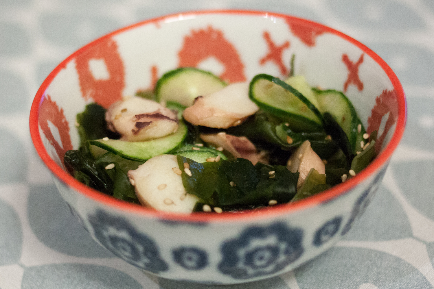 Salade japonaise de concombre et wakame recette pas à pas